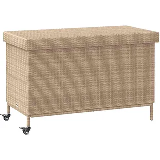 vidaXL Gartentruhe mit Rollen 110 x 55 x 73 cm Beige