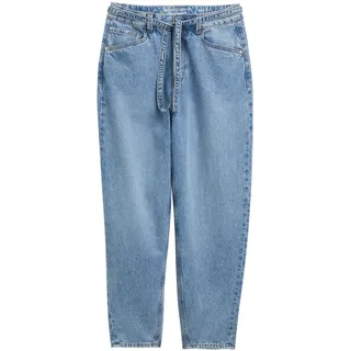 Tom Tailor DENIM Damen TTADEA BARREL Jeans mit Gürtel, blau, Uni, Gr. XL
