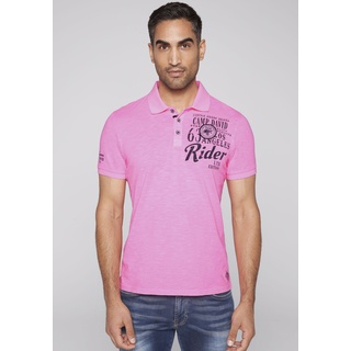 Poloshirt CAMP DAVID Gr. XL, pink (neon pink) Herren Shirts Kurzarm