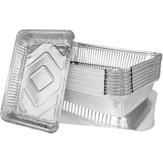 MIVIDE 30 Stück Grill Aluschalen mit Deckel, 2200ml Alu Grillschalen, Einwegschalen aus Aluminium für Lebensmittel, zum Einfrieren, Kochen,Grillen