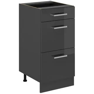 Vicco Schubladenschrank R-Line 40 x 40 x 81,6 cm Anthrazit Hochglanz