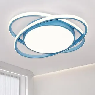 JDONG LED Dimmbar Deckenleuchte 54W Kinderzimmerlampe Modern Design Blau Deckenlampe mit Fernbedienung Farbtemperatur Stufenlos Einstellbar 3000-6500k für Schlafzimmer Kindergarten Ø52CM