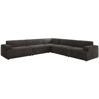 Luxusbetten24 Sofa Designer Sofa Monza Wohnlandschaft L XXL, in Cord grau