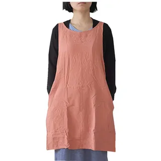 AOBBYBBS Schürze aus Baumwollleinen, mit Kreuzrücken, japanischer Stil, X-Form, Tasche - Einheitsgröße