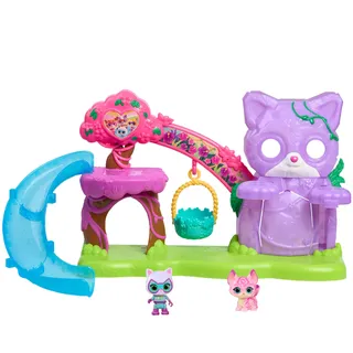Just Play Disney Junior SuperKitties Su-Purr Wild-Spielset mit Rutsche und Schaukel, 5-teilig, 3 bewegliche Figuren, Kinderspielzeug ab 3 Jahren