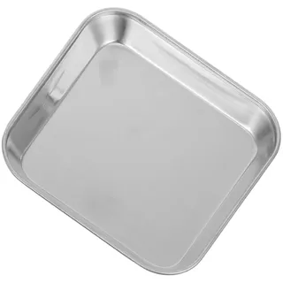 Generisch Speiseteller, Servierteller, Tabletts, Servierteller Aus Edelstahl, Kleine Quadratische Tabletts, Trinket-tablett, Salat-pizza-teller Für Picknick, Camping