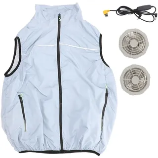 Mrisata Kühllüfter Weste Kühlung Kühljacke, Kurzärmelige T-Shirts Klimaanlage Im Freien Im Freien, Waschbare Sommer Im Freien Klimatisierte Kleidung Im Freien (4XL)