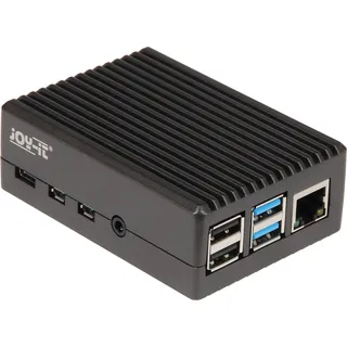 Joy-It rb-alucaseP4+08 SBC-Gehäuse Passend für Raspberry Pi® inkl. passiven Kühler Schwarz