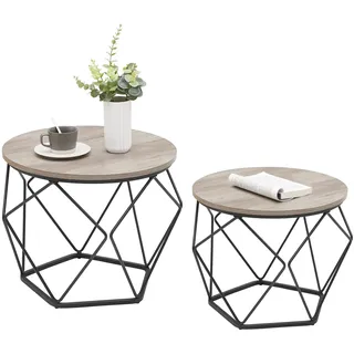 VASAGLE Kleiner Couchtisch 2er Set,