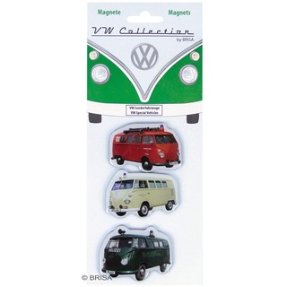 VW Collection - Volkswagen Kühlschrank-Büro-Pinnwand-Magnete mit T1 Bulli Bus Motiven (3er Set/Sonderfahrzeuge/Bunt)