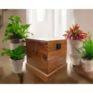 OPIUM OUTLET Truhe Kasten Kiste Box Aufbewahrung Möbel aus Holz "CHEST-01" braun mit Deckel Schatztruhe Vintage kolonial chinesisch asiatisch