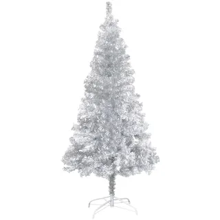 Silber 150 cm hoher Künstlicher Weihnachtsbaum wasserfest uv-beständig für innen und außen inkl. Ständer | 75 cm Durchmesser, 380 Spitzen