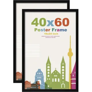luxuskollektion Bilderrahmen Holzrahmen schwarz 40x60 cm 2er Set