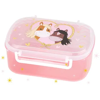 SIGIKID 25270 Brotzeitdose Pony Love, BPA-frei, sicher, leicht, mit Bügelverschluss, Lunchbox mit Einsatz - für Brotzeit, Frühstück, Kindergarten, für Kinder ab 2 Jahren, Rosa/Pony Love 17x11x7 cm