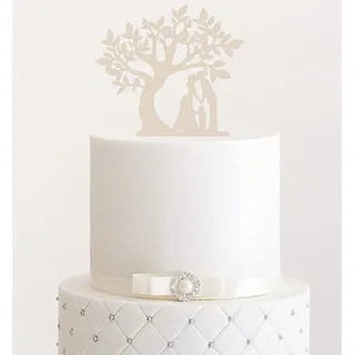 Cake Topper, Tortenstecker, Tortefigur Acryl, Tortenständer - Farbwahl - Etagere Hochzeit Hochzeitstorte (Elfenbein)
