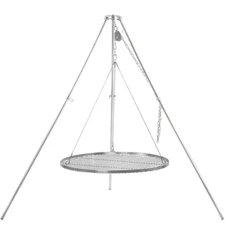 Bbq-toro Dreibein Schwenkgrill Mit Ø 80 Cm Grillrost, Edelstahl, Höhenverstellbar 119-184 Cm
