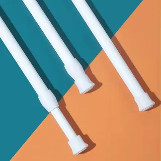 Duschvorhangstange Mit Federmechanismus, Weiß, 40–70 Cm, Längenverstellbar, Teleskopstange Für Die Dusche