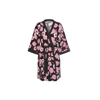 LASCANA Damen Kimono rosa-schwarz-gemustert Gr.32/34