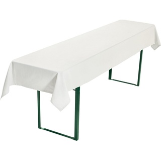 REDBEST Tischdecke Biertisch Tischdecke "Seattle" (1-tlg), Baumwolle Uni weiß 110 cm x 260 cm