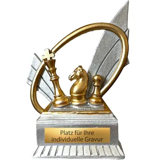 Schach Pokale 12 cm - Schachspieler Award - König Trophäe Silber Gold