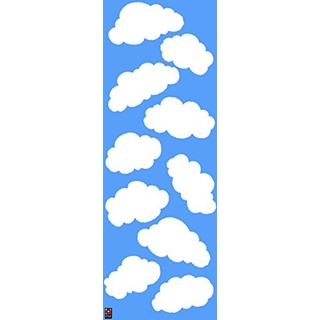 Plage Deko Wandaufkleber Wolken-Kinder 24x68cm, Vinyl, weiße, 68 x 0.1 x 24 cm