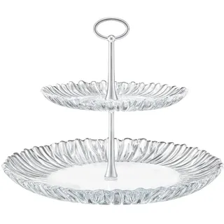 AMBITION Etagere 2 Etagen Glas Aurora ⌀ 31,5 cm Servier-Kuchenständer Deko Rand transparent
