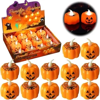Hier Ist Die Natürliche Und Flüssige Deutsche Übersetzung:  batteriebetriebene Kürbis-laternen Mit Led-kerzen, 12 Halloween-kürbis