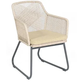 SonnenPartner Couture Gartenstuhl 55 x 70 x 106 cm grau/weiß