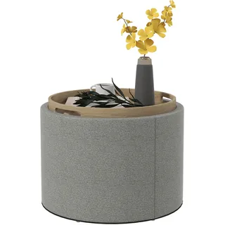 Homcom Sitzhocker Polyester 56 x 42 x 56 cm Grau
