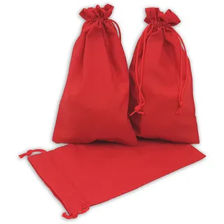 12 Geschenksäckchen rot 20 x 12cm Baumwolle Adventskalender Säckchen Stoffbeutel
