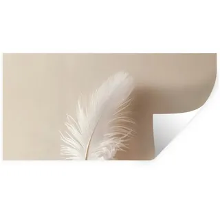 MuchoWow Wandsticker Feder - Minimalistisch - Rosa (1 St), Sticker für die Wohnzimmer und Schlafzimmer, 80x40 cm 80 cm x 40 cm x 0.1 cm