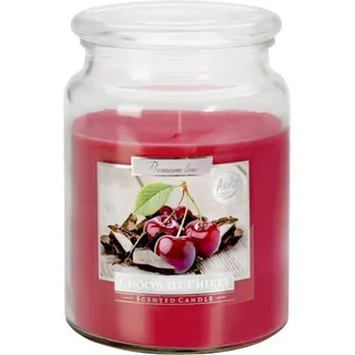BISPOL Große Duftkerze im Glas mit Deckel Chocolate Cherry Brennzeit ca. 100 Stunden, Duftkerzen, Duftkerze, Duftkerzen (Chocolate Cherry)