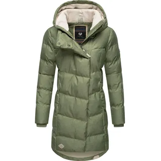 Wintermantel RAGWEAR "Pavla", Damen, Gr. S (36), gelb (gelbgrün), Außenmaterial: 100% Polyester. Innenfutter: 100% Polyester. Wattierung: 100% Polyester, figurbetont ca. Mitte Oberschenkel, Ärmel ohne Ärmelschlitz Rippstrickbündchen, Mäntel Wintermantel, stylischer Winterparka mit Teddyfutter und Kapuze