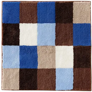 Erwin Müller Badematte Badematte "Kreta", Höhe 20 mm, eckig, Karo/Grafik blau eckig | 90 cm x 90 cm x 20 mm