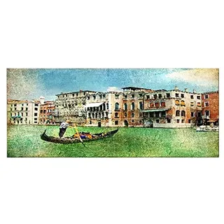 Homemania HM20KNV70x100-94 Bild Venedig, Stadt und Landschaft, für Wohnzimmer, Schlafzimmer, Mehrfarbig, Polyester, Holz, 70 x 3 x 100 cm