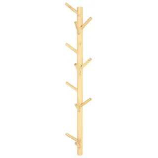 Dekoleidenschaft Wandgarderobe Bambus mit 11 Haken, braun, 100 cm hoch, im Scandi-Style, Flurgarderobe, Hakenleiste