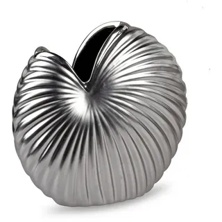 formano Dekovase Vase Tischvase rund Silber matt in 2 Größen wählbar silberfarben Ø 19 cm x 19 cm