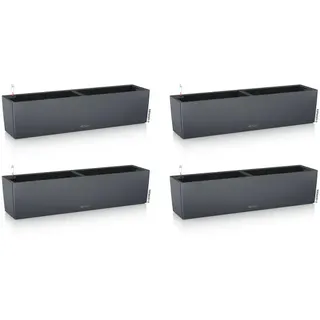 LECHUZA® Blumenkasten BALCONERA Color 80 Schiefergrau All-in-One x 4