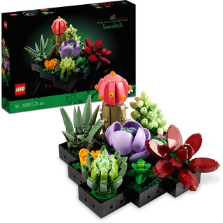 LEGO Icons Sukkulenten Künstliche Blumen Set für Erwachsene, Blumenstrauß-Bausatz, Kreatives Hobby, Home Deko, Geschenk für Mama, Papa, Frauen, Männer, Botanische Sammlung (Baue 9 Pflanzen) 10309