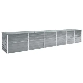 vidaXL Garten-Hochbeet verzinkter Stahl rechteckig 480 x 80 x 77 cm Grau 