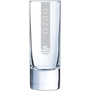 Ouzo Gläser 6cl 12x | 5 Größen verfügbar 6cl 12er Set | Spülmaschinenfest | Ouzoglas mit Gravur 12 Stück