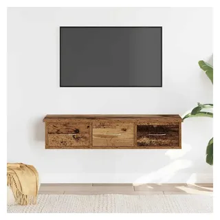 furnicato Wandregal Hängeschrank TV-Wandschrank 88 x 26 x 18,5 cm Altholz, 1-tlg., 3 Schubladen für mehr Ordnung im schwebenden TV-Wandboard braun 88 cm x 18.5 cm x 26 cm