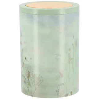 Bedruckter Kunststoff-abfalleimer Mit Push-deckel Im Bambus-look, 5 L, Farbe: Nebel - Tendance