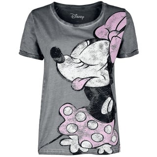 Micky Maus - Disney T-Shirt - Minni Maus - S bis L - für Damen - Größe S - grau  - EMP exklusives Merchandise! - S