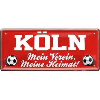 schilderkreis24 – Fußballschild Köln “Mein Verein, Meine Heimat!“ Deko Garage Artikel Sport Verein Geschenkidee Club Weihnachten Fußball Fan Liebhaber Begeisterte 28x12 cm