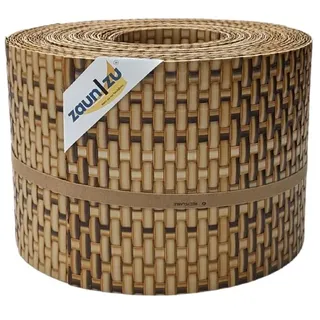zaunzu® Sichtschutzstreifen 10 x 255 cm Stroh Rattan