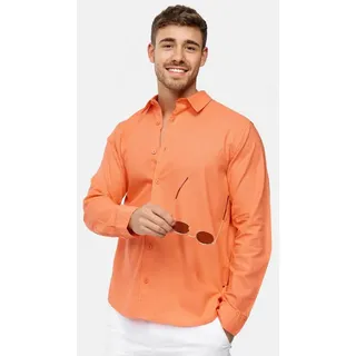 INDICODE Langarmhemd Herren INSville Herrenhemd Langarm orange M