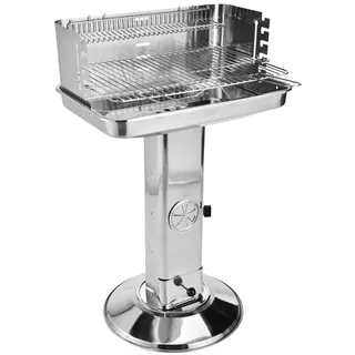 EDELSTAHL SÄULENGRILL KOHLEGRILL SÄULEN GRILL HOLZKOHLEGRILL KOHLEGRILL NEU