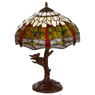 BIRENDY Stehlampe Lampe im Tiffany-Stil 16 Zoll Libelle Tiere Rose Tischlampe