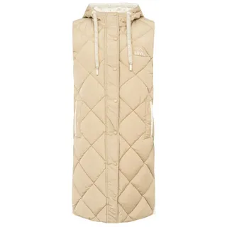 Zwillingsherz Steppweste lang "Love Print" beige|gelb XXL